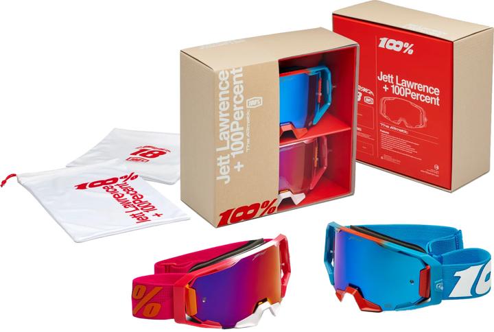 Produktbild 100% Armatic Goggle Pack Jett Lawrence (blau-pink, Pink, Mirror Blue)