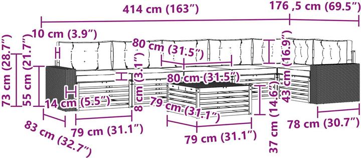 Produktbild vidaXL Outdoor-Sofa
