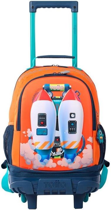 Actual product image Totto Rocket-Inspired Rolling Backpack with Adjustable Straps and Organizer