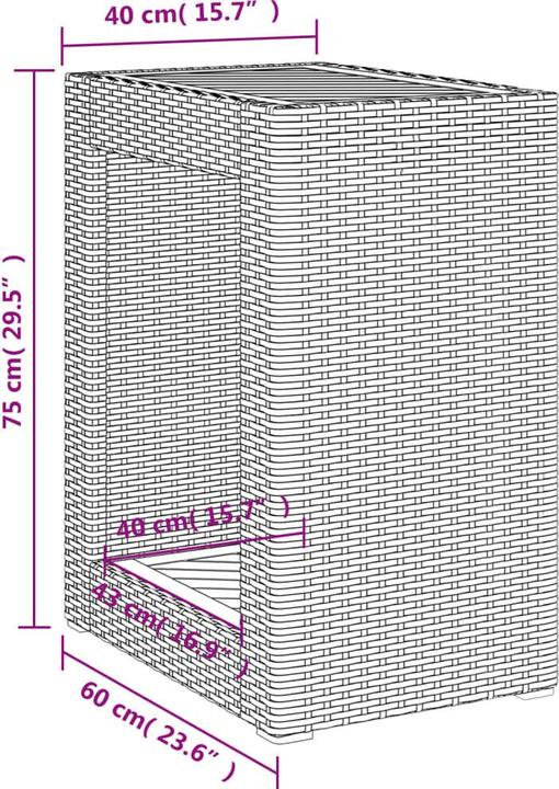 Image du produit vidaXL Table d'appoint de jardin