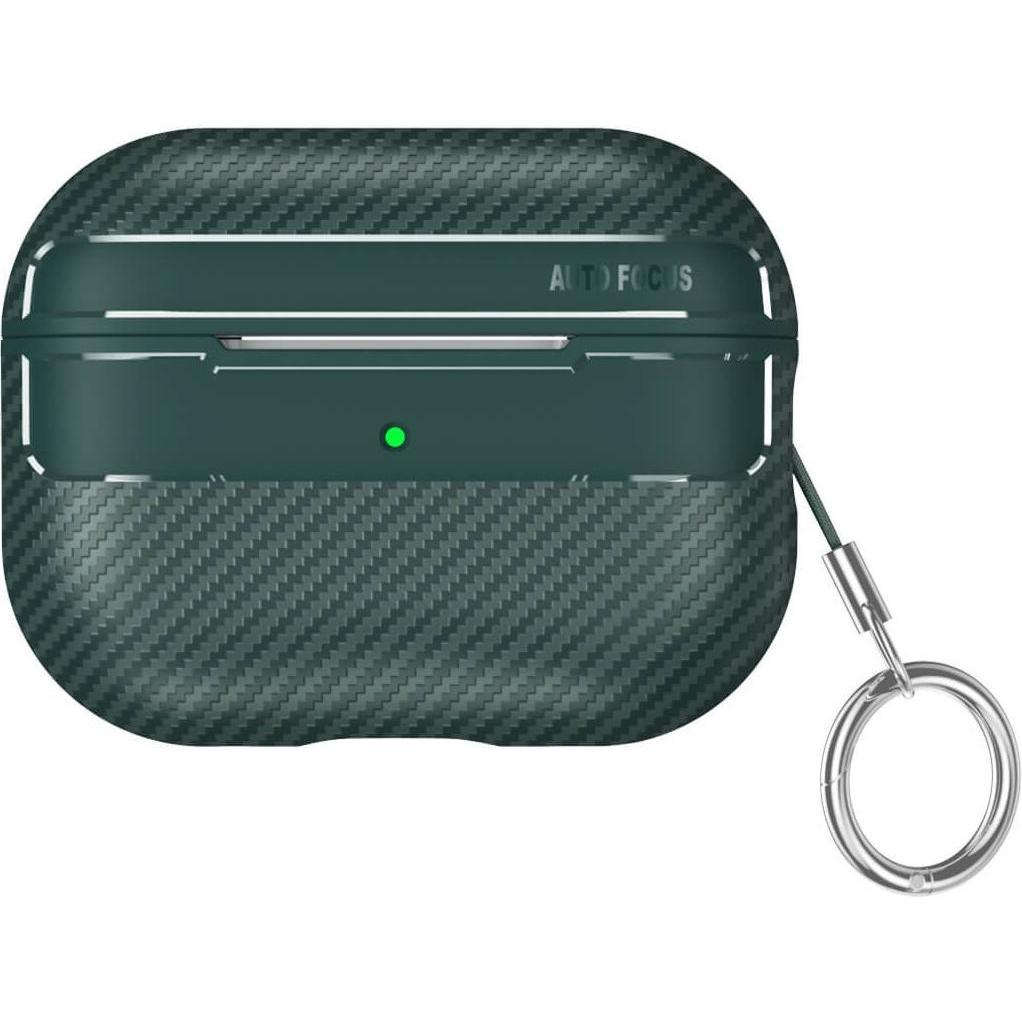 Cover-Discount Airpods Pro 2 - Silikoncase Carbon Look grün (Kopfhörer Hülle), Kopfhörertasche + Schutzhülle, Grün