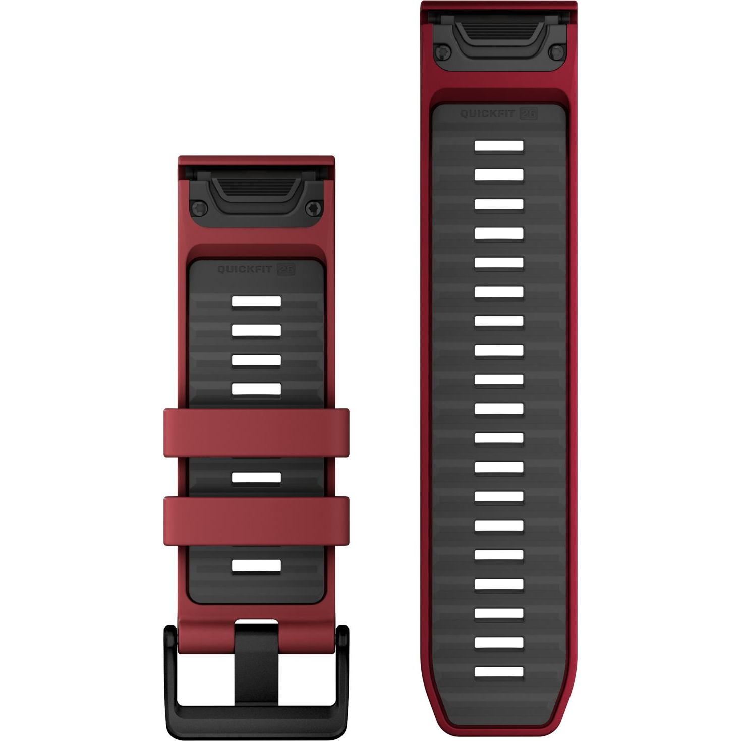 Thumbnail - Garmin Ersatzarmband QuickFit 26mm (26 mm, Silikon), Uhrenarmband, Rot, Grau