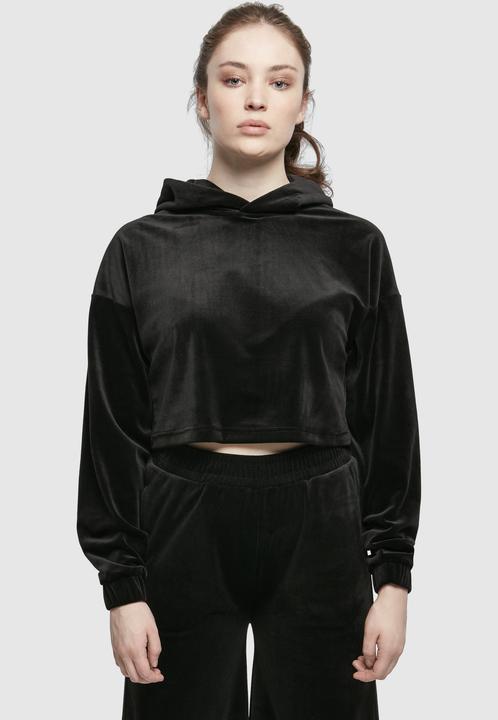 Actual product image Urban Classics Ladies Cropped Velvet Oversized Hoody (M)