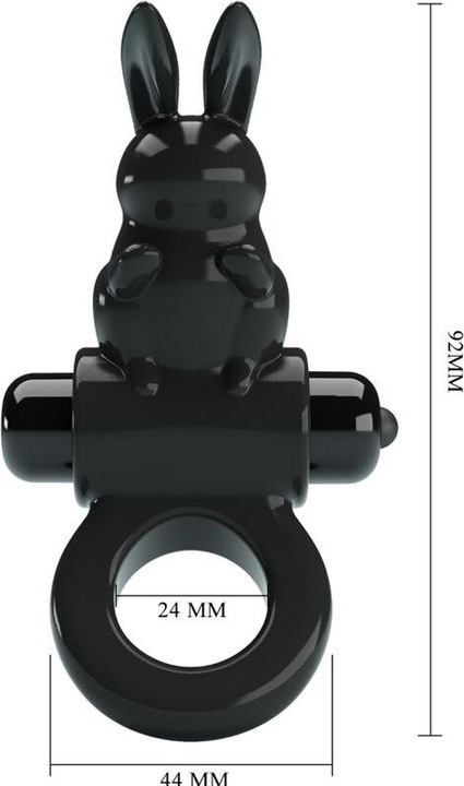 Produktbild Pretty Love - Aufregender Ring Rabbit Vibratorring 10 Vibrationen Schwarz (2.40 cm)