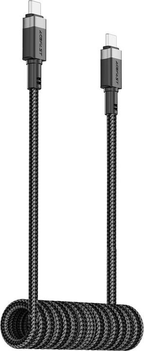 Produktbild Acefast C14-03 USB-C - USB-C Spring Cable 480Mb/s 3A 1.2m - Black (1.20 m, USB 2.0, 60 W)