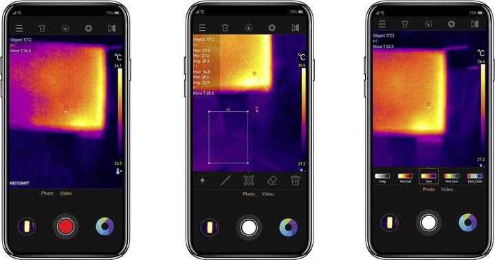 Actual product image Voltcraft WBS-120 Thermal imaging camera -20 to 400°C 120 x 90 pixels 25Hz USB-C® connection for Android