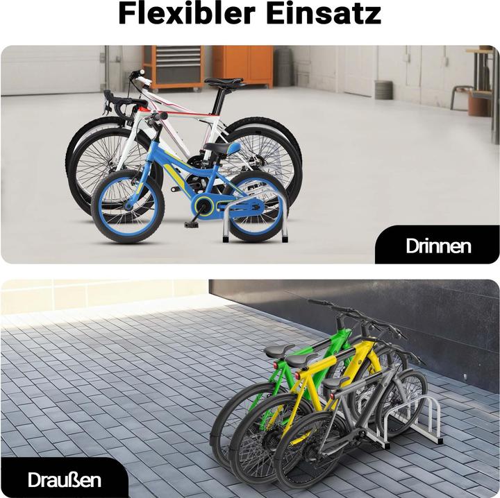 Actual product image Toboli Bicycle Stand for 6 Bikes Multiple Rack Made of Galvanised Steel for Indoor and Outdoor