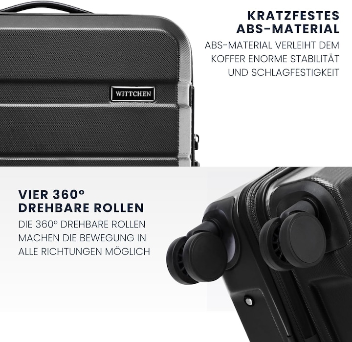 Immagine prodotto Wittchen Comodo Line Hartschalenkoffer-Set 3-teilig (39 l, Bagaglio a mano (fino a 50 litri), M (50 - 90l), L (90 - 115l))