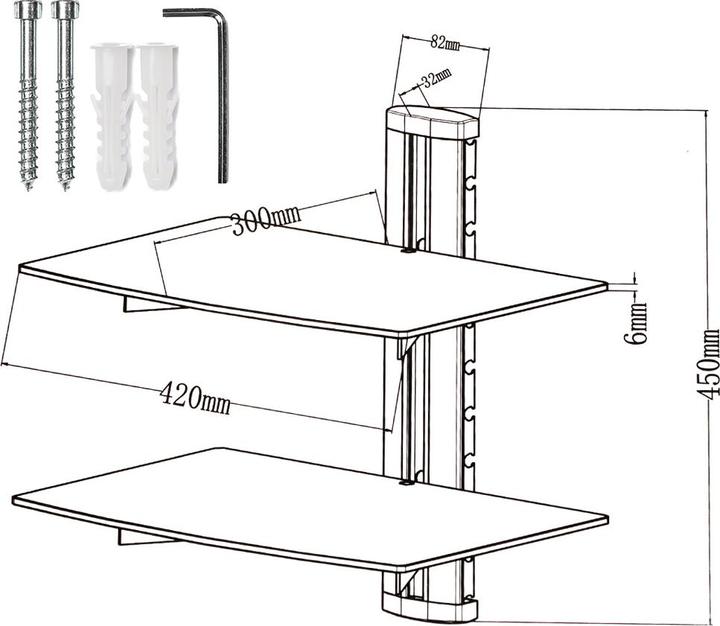 Image du produit tectake Support Mural (42 x 30 x 45 cm)