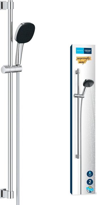 Produktbild Grohe Vitalio Comfort 110 QuickFix Brausestangenset, kleben oder bohren, Länge 900mm, wassersparend, 2 Str