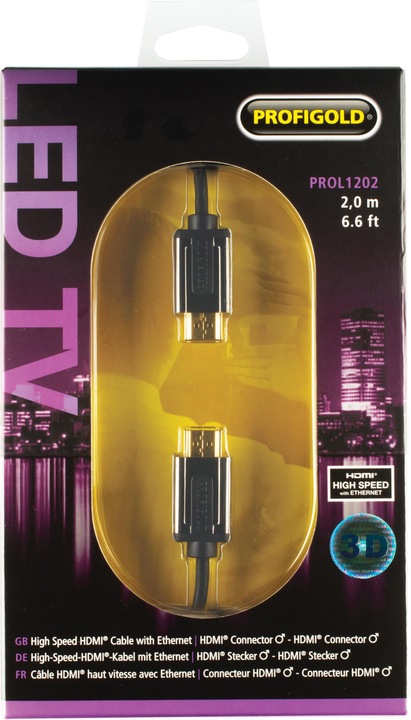 Produktbild Profigold LED HDMI-Cable, High Speed with Ethernet, 2m (2 m, HDMI)