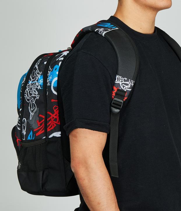 Actual product image Seven Adavanced Pockets Black Red School Backpack (33 l)