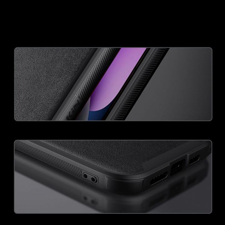 Actual product image Nillkin CamShield Leather S Case iPhone 14 Cover with Black Camera Cover (Apple iPhone 14)