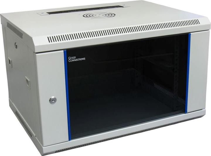 Produktbild Good Connections 19" Wandgehäuse, 6HE, lichtgrau (RAL7035) 600 x 450mm, fertig montiert, ® (6 HE, 19 Zoll Rack)