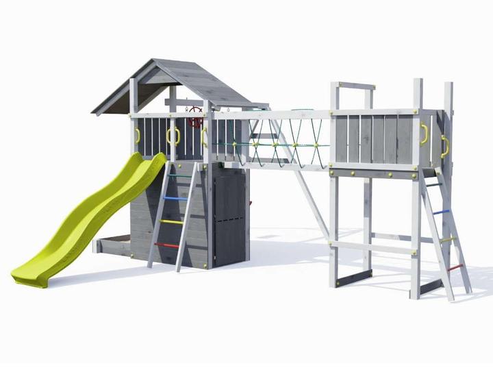 Immagine prodotto Akubi Spielturm 'BRIDGE' Grau/Weiss