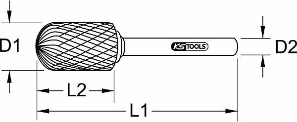 Actual product image KS Tools HM Round Roller Milling Pin Shape C