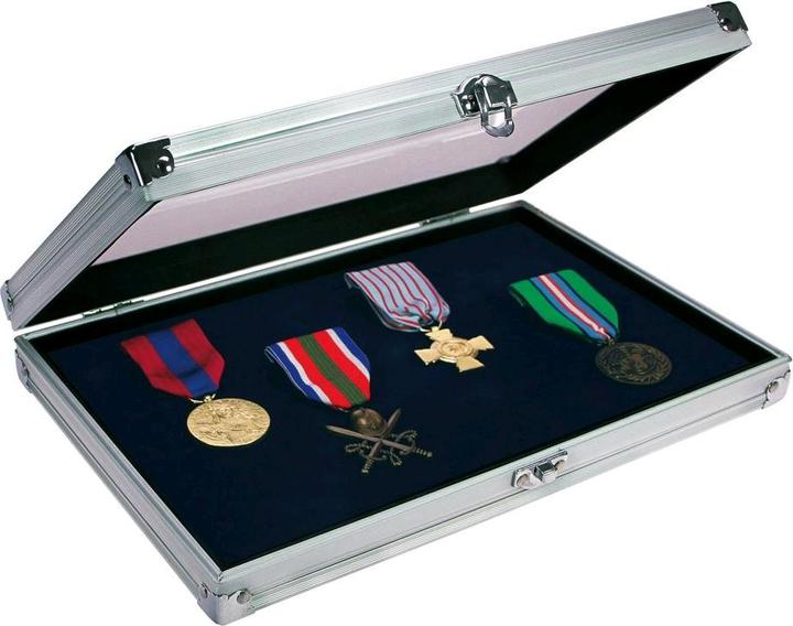 Actual product image Safe Aluminium display case with velvet inlay