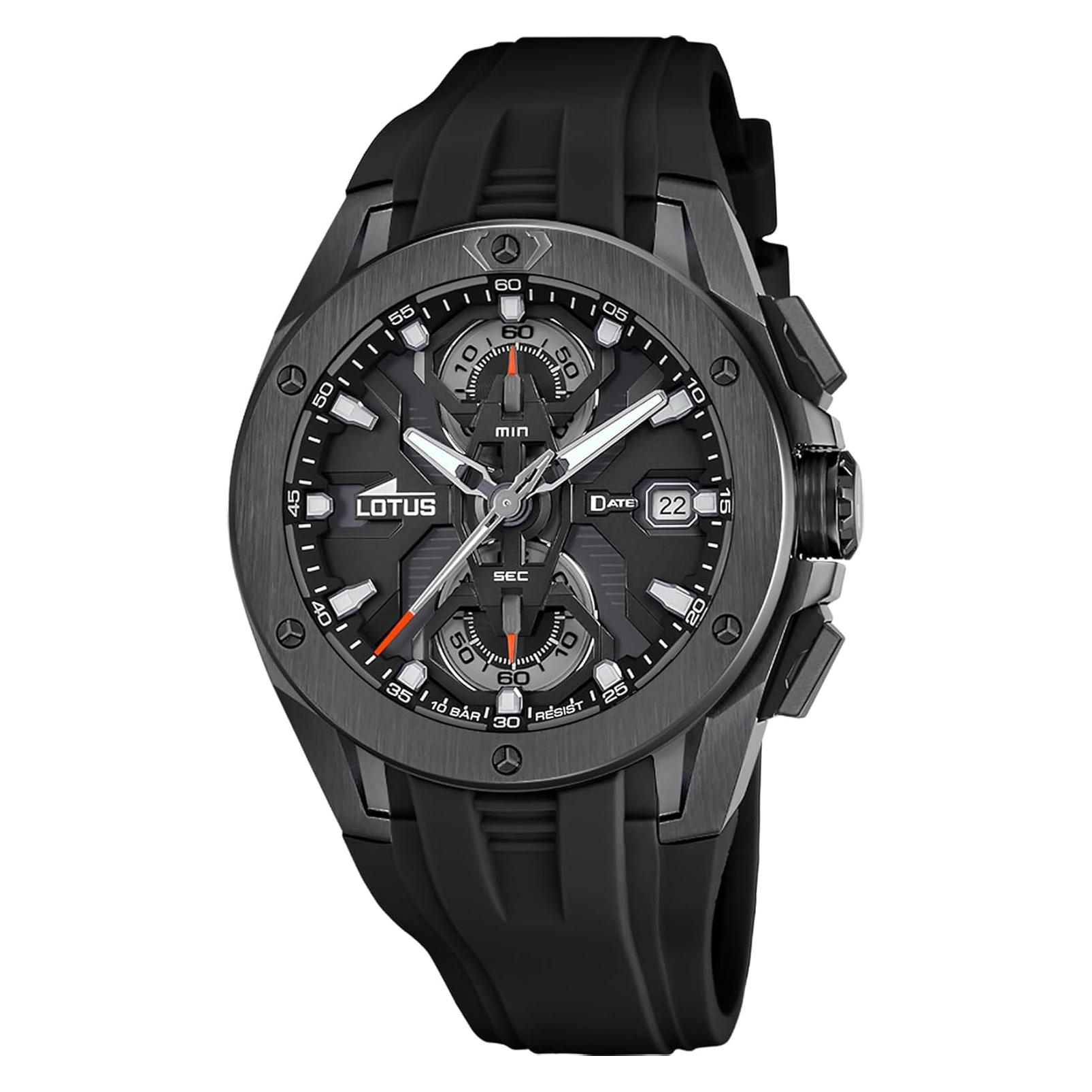 Lotus, Armbanduhr, 18943/6 Vortex, Schwarz, (Chronograph, 45.30 mm)