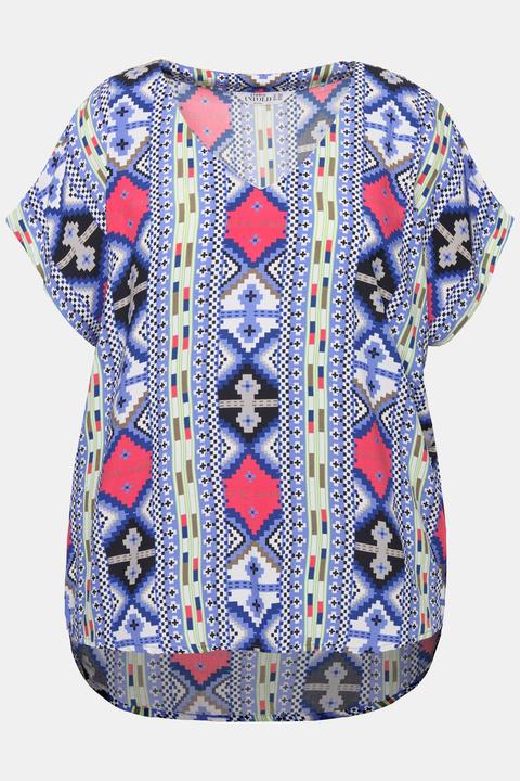 Produktbild Studio Untold Blusenshirt, oversized, grafischer Print, V-Ausschnitt (60)