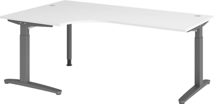 Produktbild Hammerbacher Schreibtisch C-Fuss 200x120cm 90° Weiss/Graphit