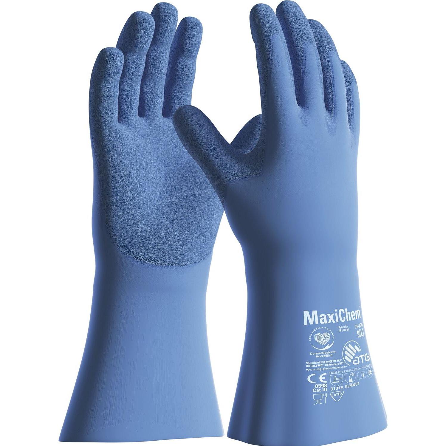 ATG, Schutzhandschuhe, MaxiChem Chemikalien Schutzhandschuhe mit ruschsicherem Griff Grösse 8 (8)