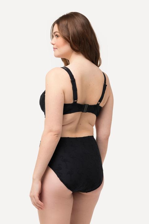 Actual product image Ulla Popken Textured Flamingo Underwire Bikini Set (52)