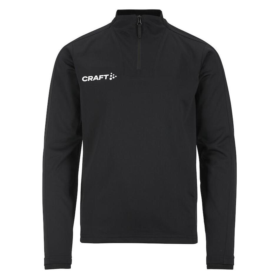 Craft, Jungen, Sportshirt, Evolve 2.0 Half Zip Jr (158, 164), Schwarz, 158, 164