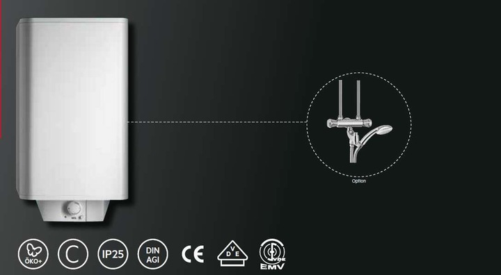 Produktbild AEG Haustechnik DEM 80 Basis, Warmwasserspeicher mit Stecker, 80 l, stufenlose Temperaturwahl, Schnellaufheiztaste