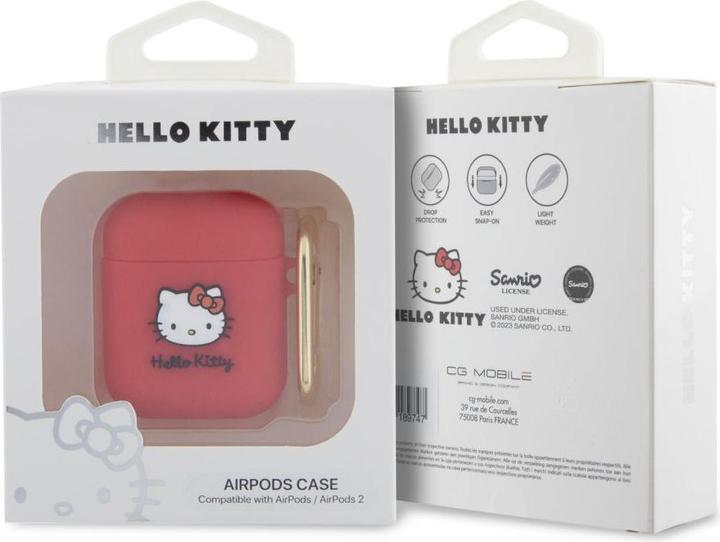 Produktbild Hello Kitty HKA23DKHSF Airpods 1/2 cover fuksja/fuschia Silicone 3D Kitty Head (Kopfhörer Hülle)