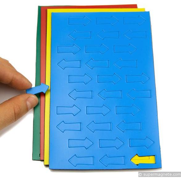 Thumbnail - Supermagnete, Magnet, Supermagnet Magnetsymbole Pfeil klein blau (30 x)