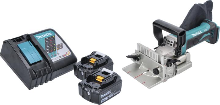 Actual product image Makita DPJ 180 RF Battery grooving cutter 18 V 100 mm + 2x battery 3.0 Ah + charger