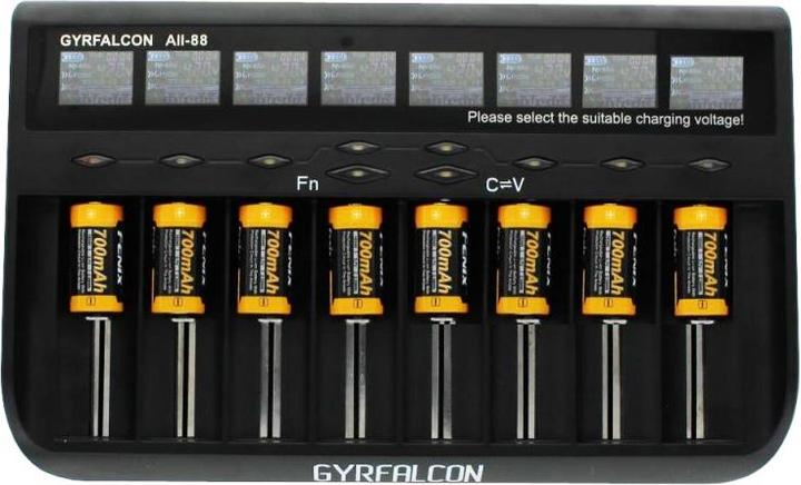 Immagine prodotto AccuCell 8x caricatore rapido e 8 pezzi CR123 A batteria Li-ion (1 pz., CR123A, 760 mAh, Batteria + Caricabatterie)