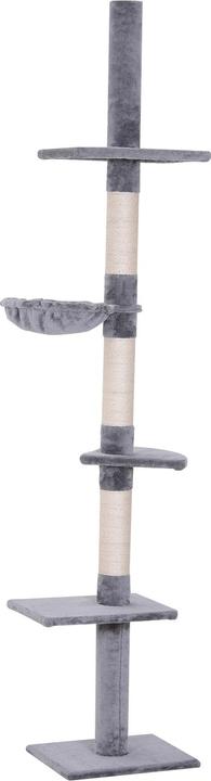 Produktbild PawHut Kratzbaum höhenverstellbar (260 cm, Grau)