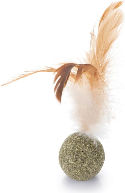 Beeztees Catnip Ball mit Federn (Katzenminzespielzeug)