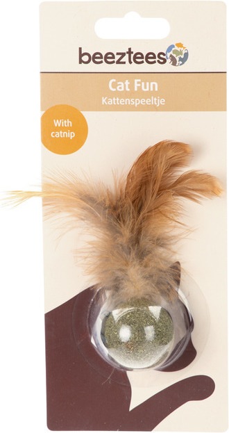 Actual product image Beeztees Catnip ball with feathers (Catmint toy)