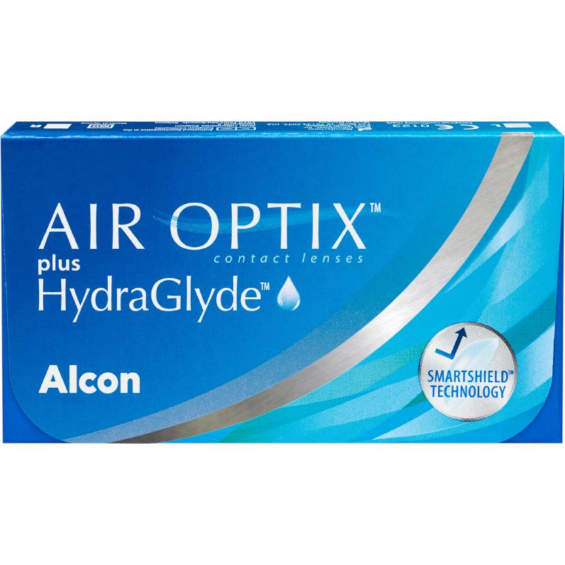 Air Optix, Kontaktlinsen, plus HydraGlyde, sphärisch (6 Stück, Monatslinse, Sphärisch)