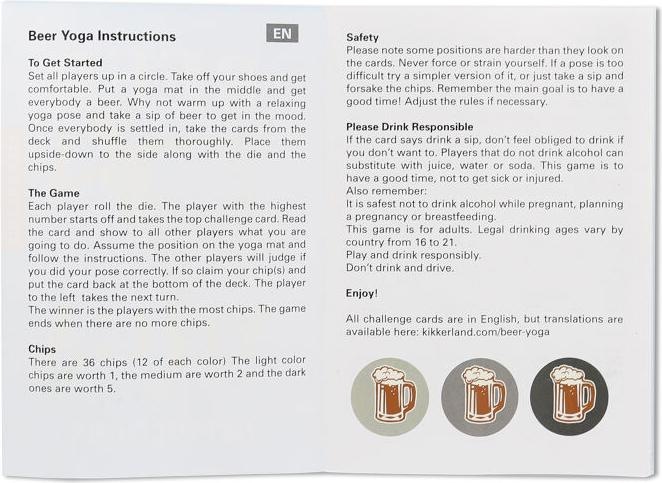 Actual product image Kikkerland Beer Yoga (English)