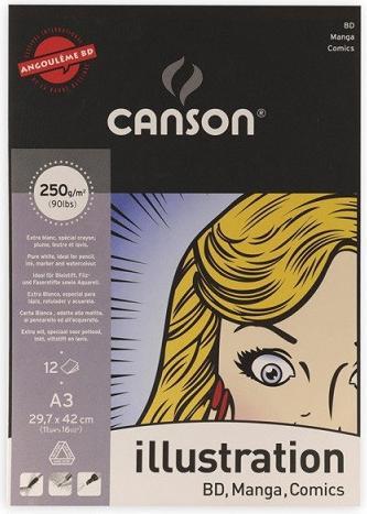 Actual product image Canson DRAWING BLOCK SKIZZEN PAPER ILLUSTR.A4 250g 12BL (A4)