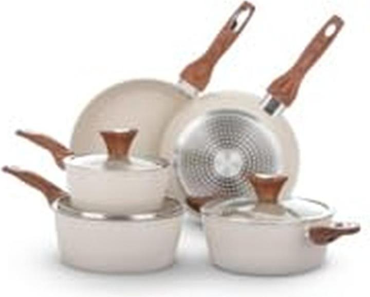 Immagine prodotto Kasanova Set di pentole antiaderenti in ceramica con coperchio in vetro, adatto a tutti i piani cottura (Set di pentole e padelle da cucina, Ceramica)