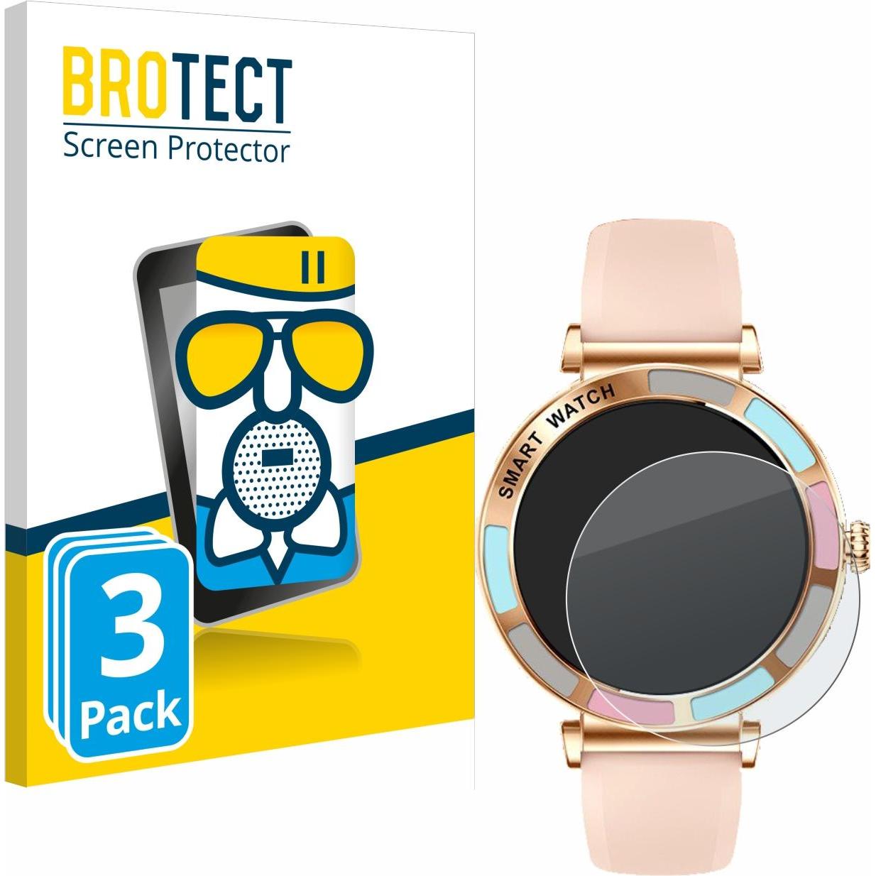 BROTECT Schutzglas Schutzfolie Glas Folie Displayschutz matt, Smartwatch Schutzfolie, Grau