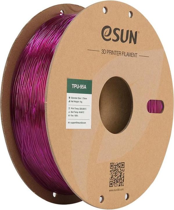 Produktbild eSUN eTPU-95A 1,75mm Tr. Purple 1kg 3D Filament (TPU, 1.75 mm, 1000 g)