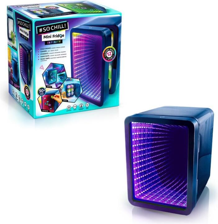 Canal Toys – So Chill Mini Fridge Infinity INF 041– Mini Kühlschrank mit LED-Spiegel – Kosmetik Kühl (4 l)