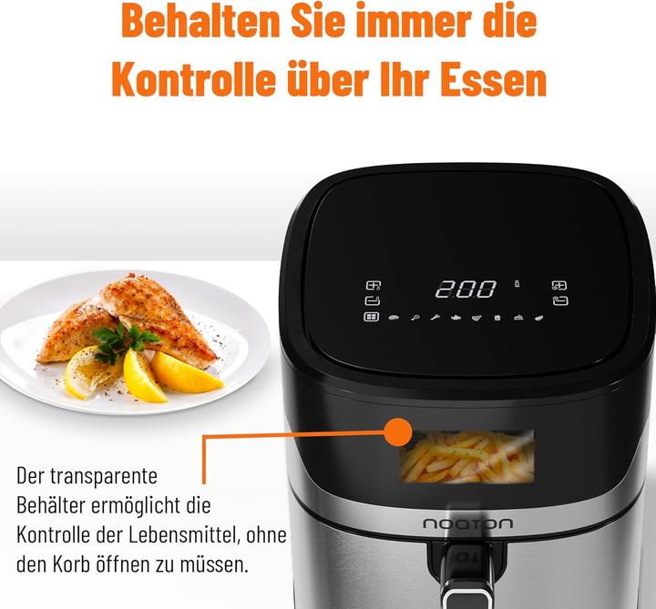 Immagine prodotto Noaton Heissluftfritteuse mit Touchscreen, 8 Programme, 6,2 L