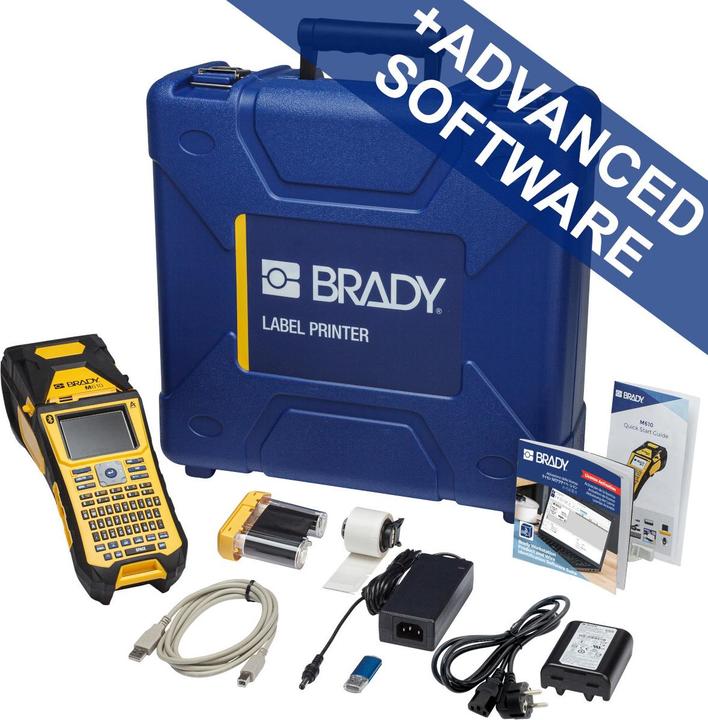 Brady M610-QZ-BT-PWID, mobile thermal transfer printer, QWERTY keyboard, with PWIDS, PC connection, 3 (300 dpi)