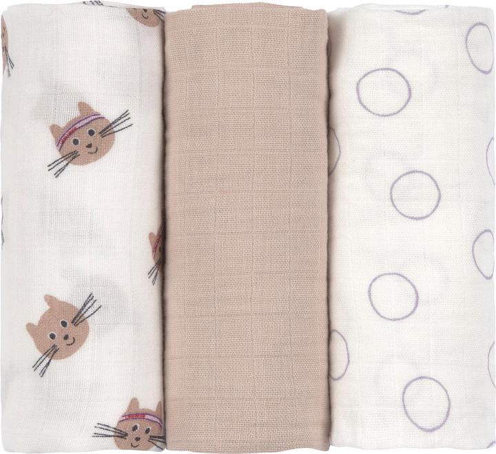 Productafbeelding Lässig Mulltuch Tiny Team Cat 3 Stück, 60 cm x 60 cm (60 cm, 60 cm)