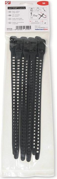 Productafbeelding HellermannTyton Kabelbinder Softfix M 260x11mm (Plastic kabelbinders, 260 mm, 8 Pcs.)