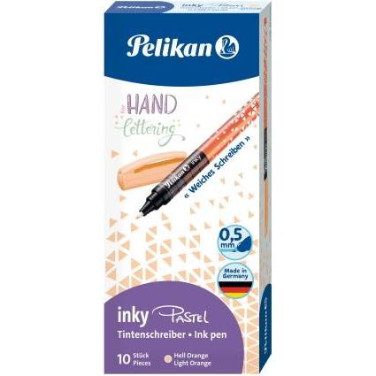 Pelikan, Schreibstifte, Tintenschreiber inky 273 Pastell Orange 10 Stück Faltschachtel (Orange, 10 x)