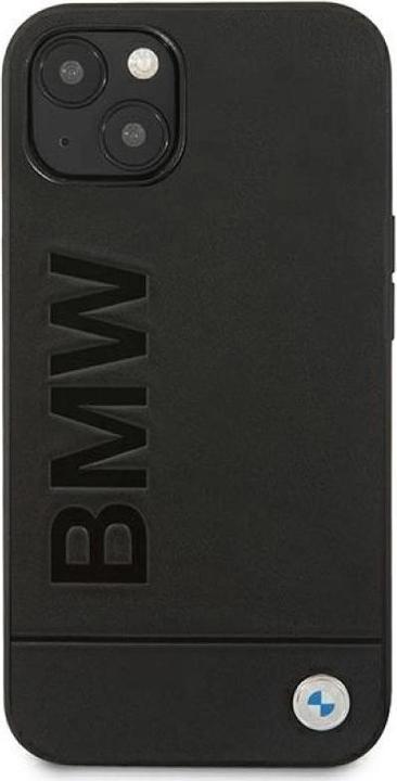 Actual product image BMW Case BMHCP14MSLLBK iPhone 14 Plus 6.7" czarny/black Leather Stamp (Apple iPhone 14 Plus)
