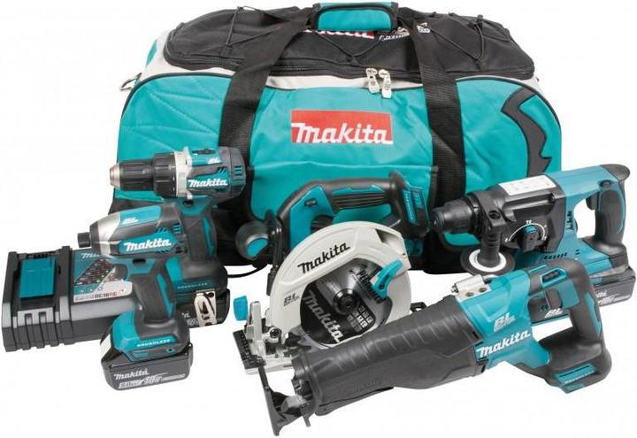 Productafbeelding Makita DLX5032T Combokit 18V 3x5.0ah Li-ion (DDF484, DTD153, DHS680, DJR187, DHR242)