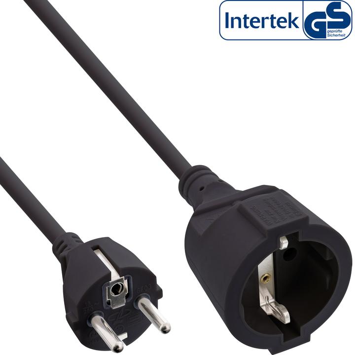 Actual product image InLine Protective contact extension ST / BU (2 m, CEE 7/7)